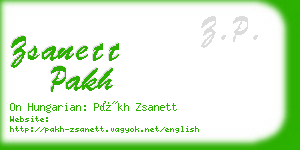 zsanett pakh business card